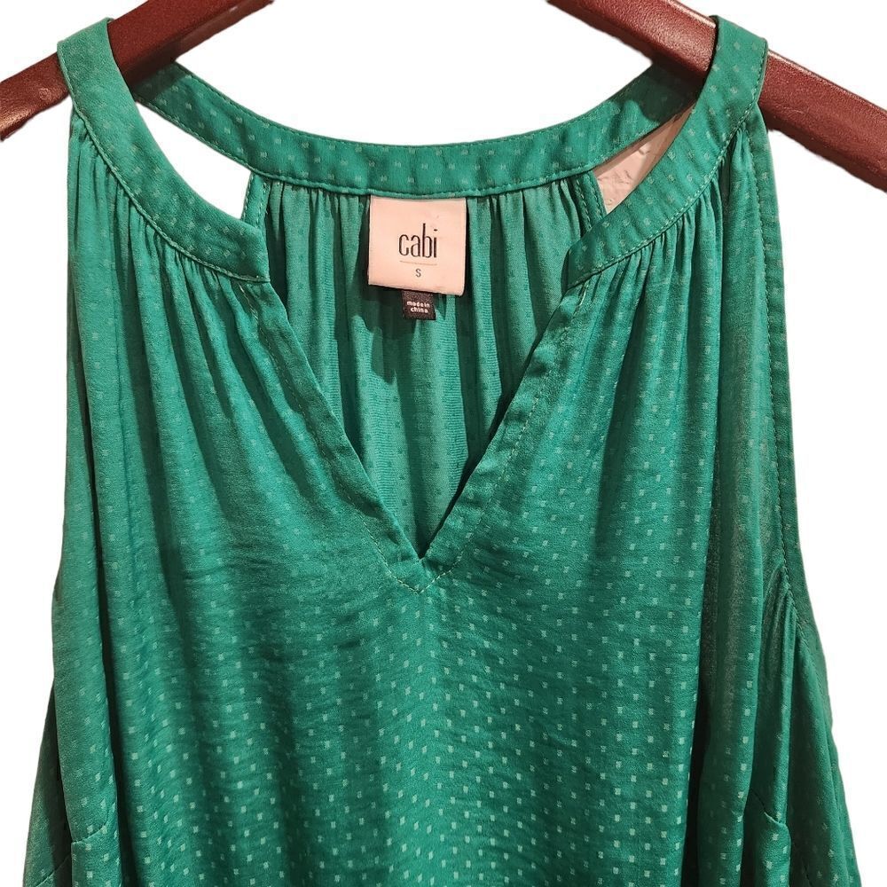  Cabi 5549 Green Sleveless Lush Blouse Top Small - Picture 3 of 7
